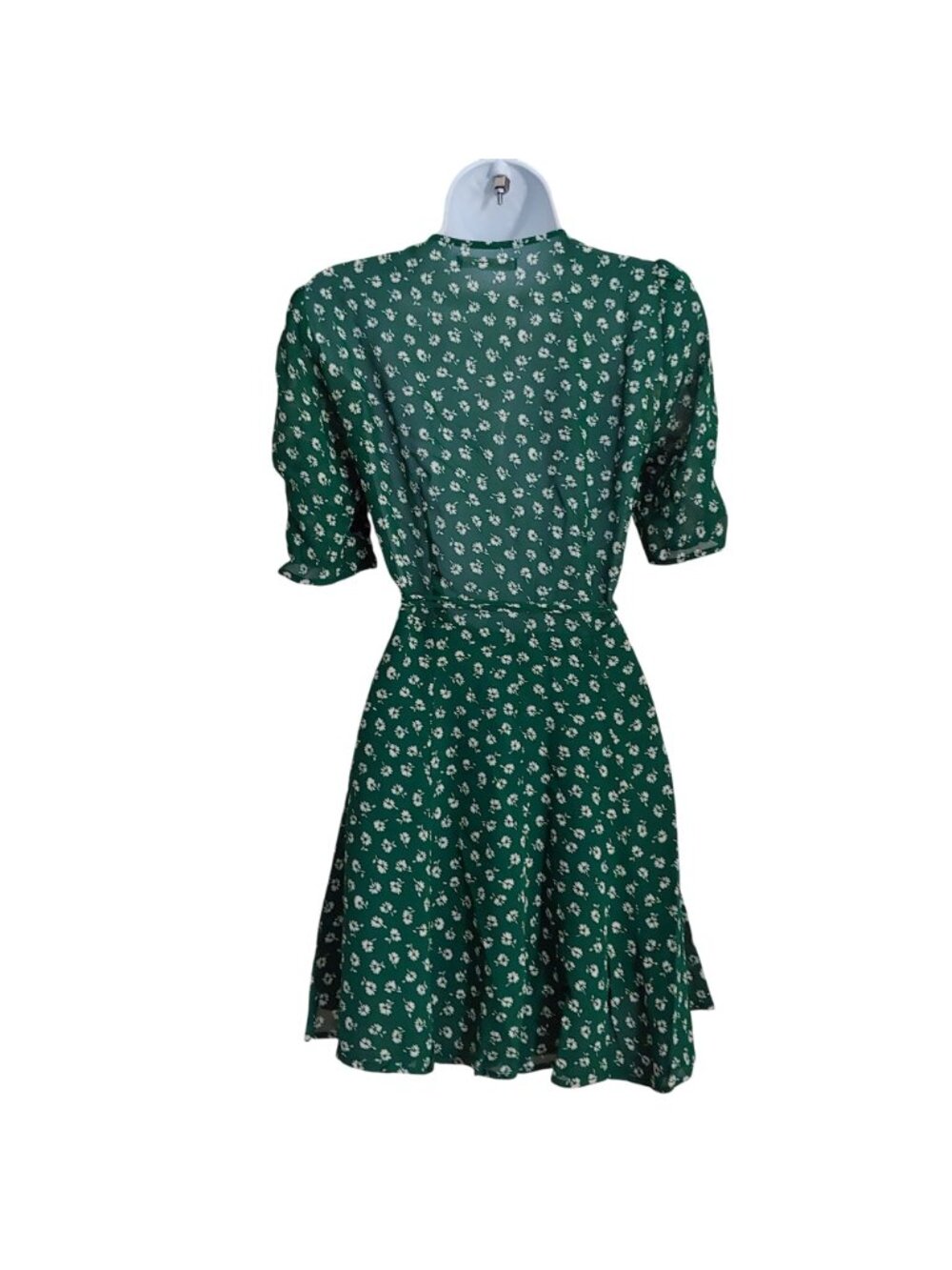 Reformation Green Floral Wrap Mini Dress Cottagecore Romantic Boho Date Night - Picture 2 of 9